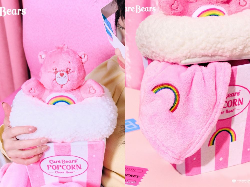 可愛到發瘋瘋！威秀影城限定Care Bears「彩虹熊毛絨杯套、爆米花桶毛毯」這天開賣！-7