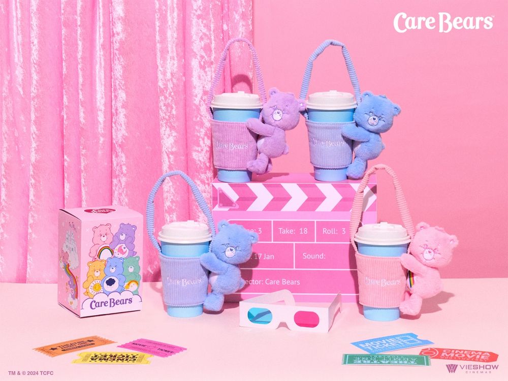可愛到發瘋瘋！威秀影城限定Care Bears「彩虹熊毛絨杯套、爆米花桶毛毯」這天開賣！-10