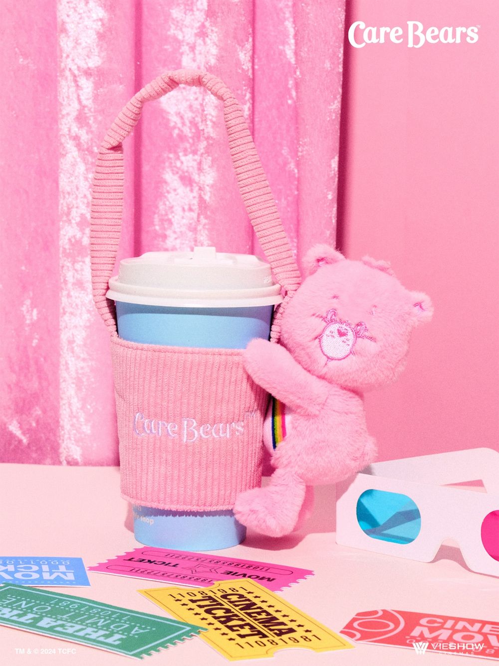 可愛到發瘋瘋！威秀影城限定Care Bears「彩虹熊毛絨杯套、爆米花桶毛毯」這天開賣！-12
