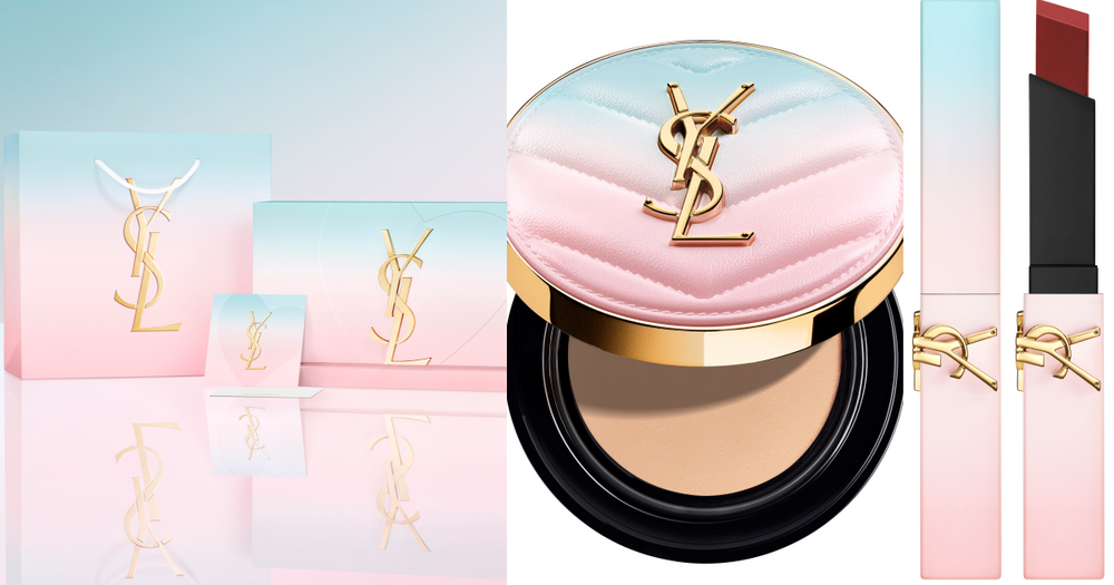2025最夢幻情人節禮物！YSL「絲絨唇膏、潤唇膏、精華水氣墊」幻化漸層藍粉外觀，美到移不開眼！-1