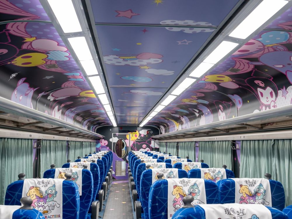 環島之星三麗鷗主題列車來了！超Q美樂蒂粉紅車身、酷洛米、布丁狗彩繪車廂必打卡亮點一次看！-6