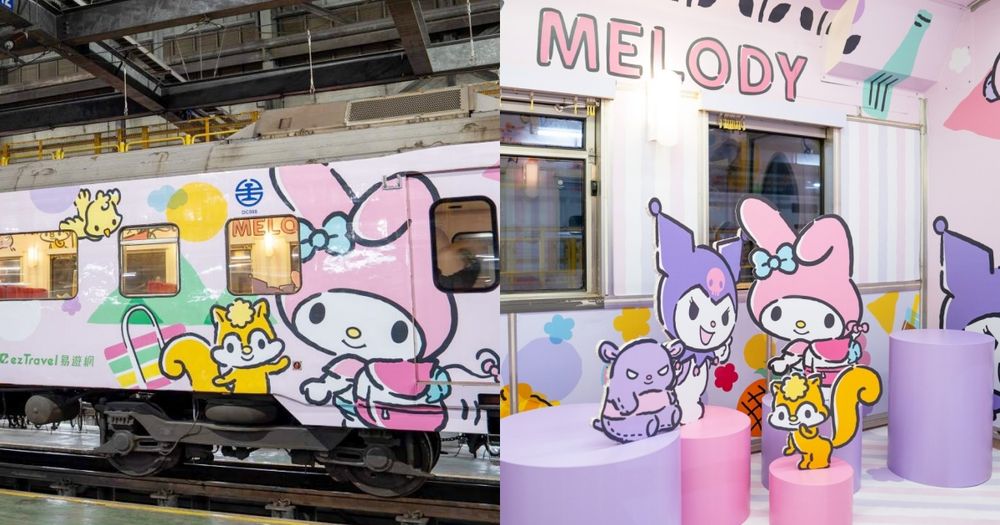 環島之星三麗鷗主題列車來了！超Q美樂蒂粉紅車身、酷洛米、布丁狗彩繪車廂必打卡亮點一次看！-10