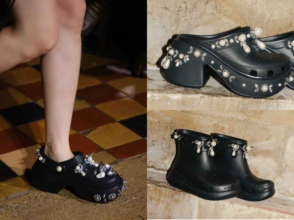 Crocs洞洞鞋天花板來了！Simone Rocha聯名高跟珍珠款台灣買得到！許允眞大長腿靠它！-4