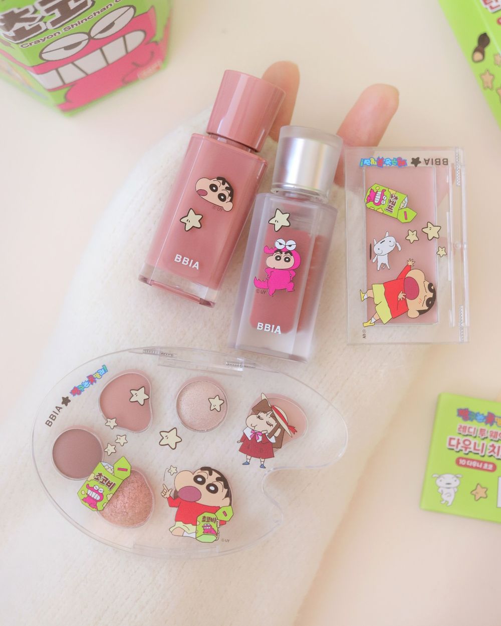 韓國人氣彩妝BBIA推「蠟筆小新」聯名彩妝！小新巧克力餅乾盒幻化唇釉外包裝、細節太可愛！-9