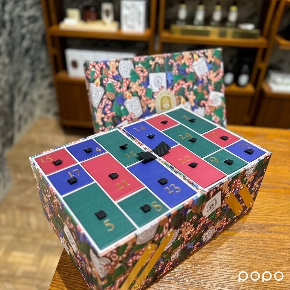 Diptyque必收2024聖誕倒數月曆！肌膚之華、杜桑、紙染之水都有，行李箱階梯設計、太夢幻了！-10