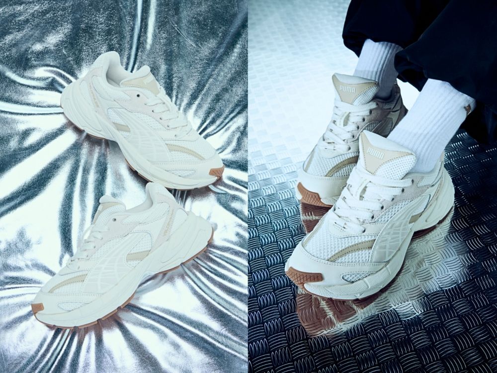 PUMA放大絕！2024秋冬新爆款「Y3K奶油色球鞋」開賣了！王淨同款穿起來超瘦！-2