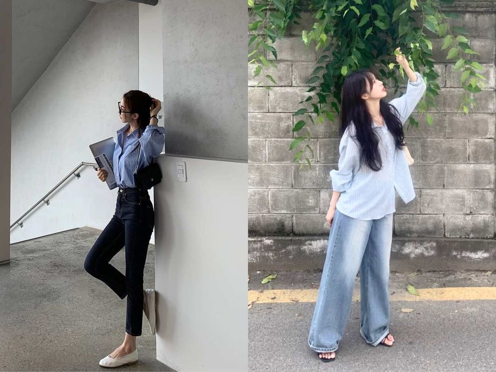 擺脫普感！2025最新七招「春夏襯衫穿搭」技巧！路上韓國女生都搭傘裙、領帶？！-10