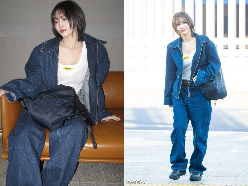 平井桃Momo出發鬼塚虎時裝周！低胸背心「黑灰髮少年感」極品身材若現、又帥又性感！-2
