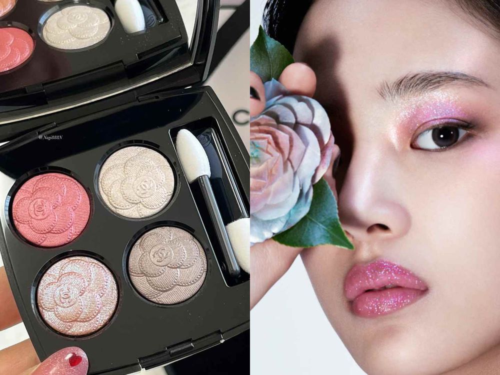 2025最奢華NJ Minji同款眼妝！CHANEL「山茶花限量眼影盤」偏光紫米、莓紅色...，雙眼美成精品！-6