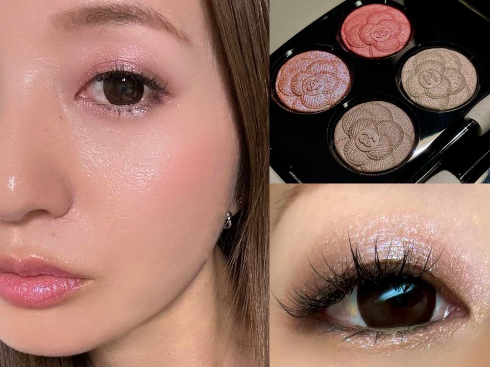 2025最奢華NJ Minji同款眼妝！CHANEL「山茶花限量眼影盤」偏光紫米、莓紅色...，雙眼美成精品！-9