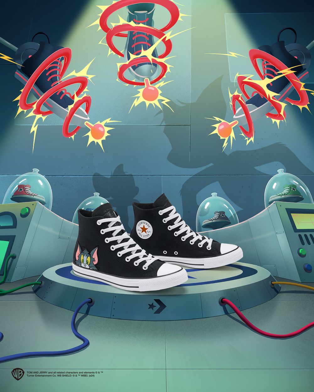 Converse湯姆貓與傑利鼠85週年聯名款「追逐場景、傑利鼠吃起司」細節太可愛！-5