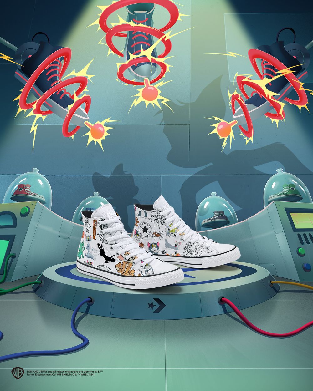 Converse湯姆貓與傑利鼠85週年聯名款「追逐場景、傑利鼠吃起司」細節太可愛！-4