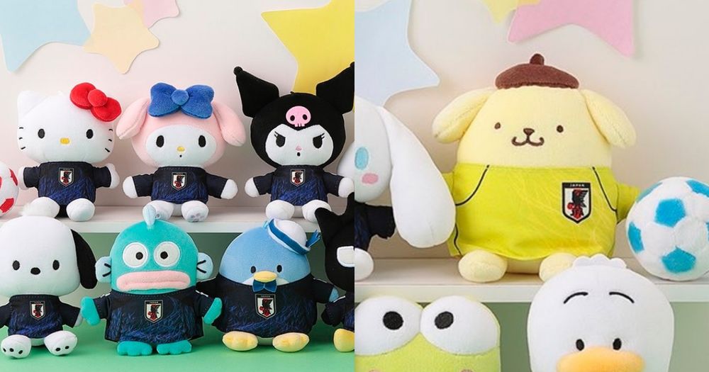 三麗鷗跟日本足球隊聯名啦！11款Q爆「守門員布丁狗、足球員Hello Kitty」絨毛吊飾全都必收藏！-1