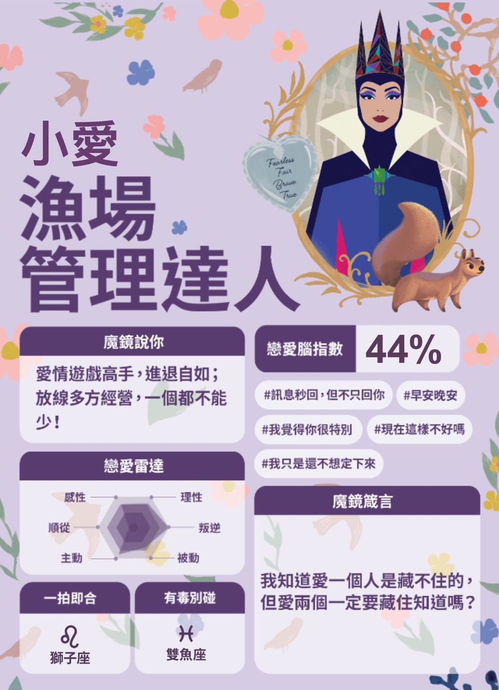 社群瘋玩迪士尼《白雪公主》心理測驗！6題測你的戀愛腦指數、你是暈船仔還是戀愛絕緣體？-9