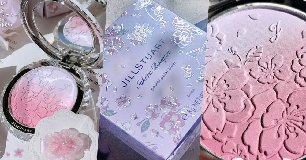 2025日本上市秒完售！JILL STUART夢幻櫻花限量腮紅，「夜幕藍打亮＋櫻花粉腮紅」一次完成玻璃珠光頰！-1