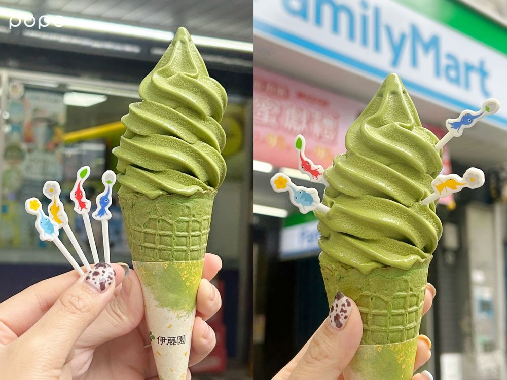 一支不用38元！全家4月最新「伊藤園抹茶霜淇淋」茶味超爆濃、買三支再送超可愛皮克敏水果叉！-2