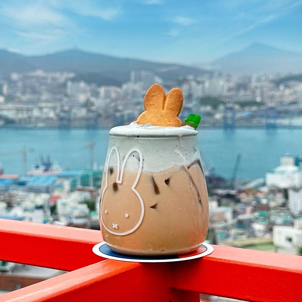 2025韓國釜山必去米飛兔咖啡廳！爆美海景+Miffy甜點飲品療癒炸、限定「魚販米飛兔玩偶」必買！-2