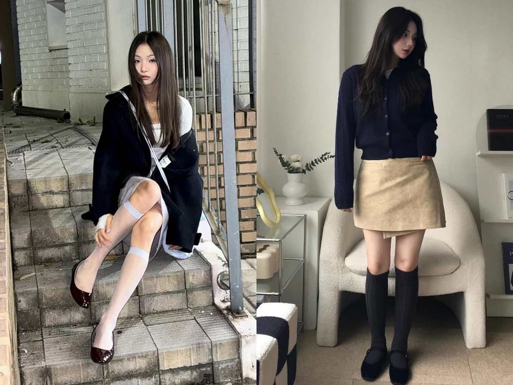 女團鉛筆腿這樣穿！韓妞最愛「中長筒襪穿搭」細腿密技！第四招看起來腿細掉一半！-2