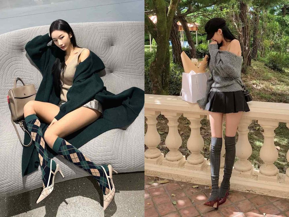 女團鉛筆腿這樣穿！韓妞最愛「中長筒襪穿搭」細腿密技！第四招看起來腿細掉一半！-8