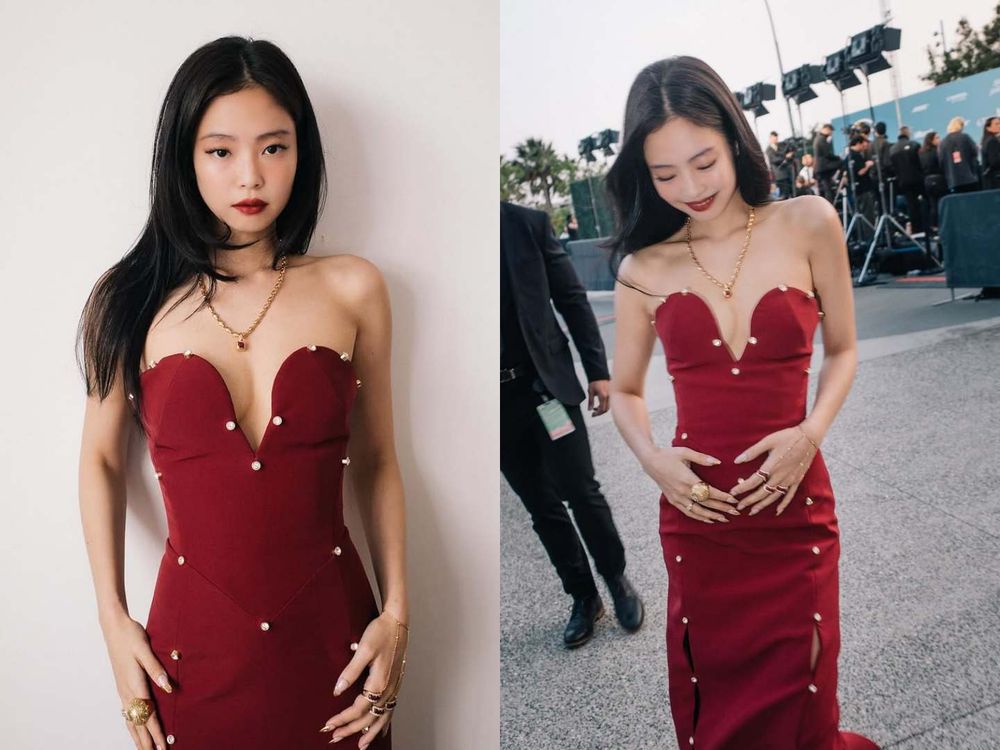 凌駕於紅色的女人！Jennie「美胸禮服＋大紅唇」征服Billboard頒獎典禮、芭比身材秒殺全場！-4