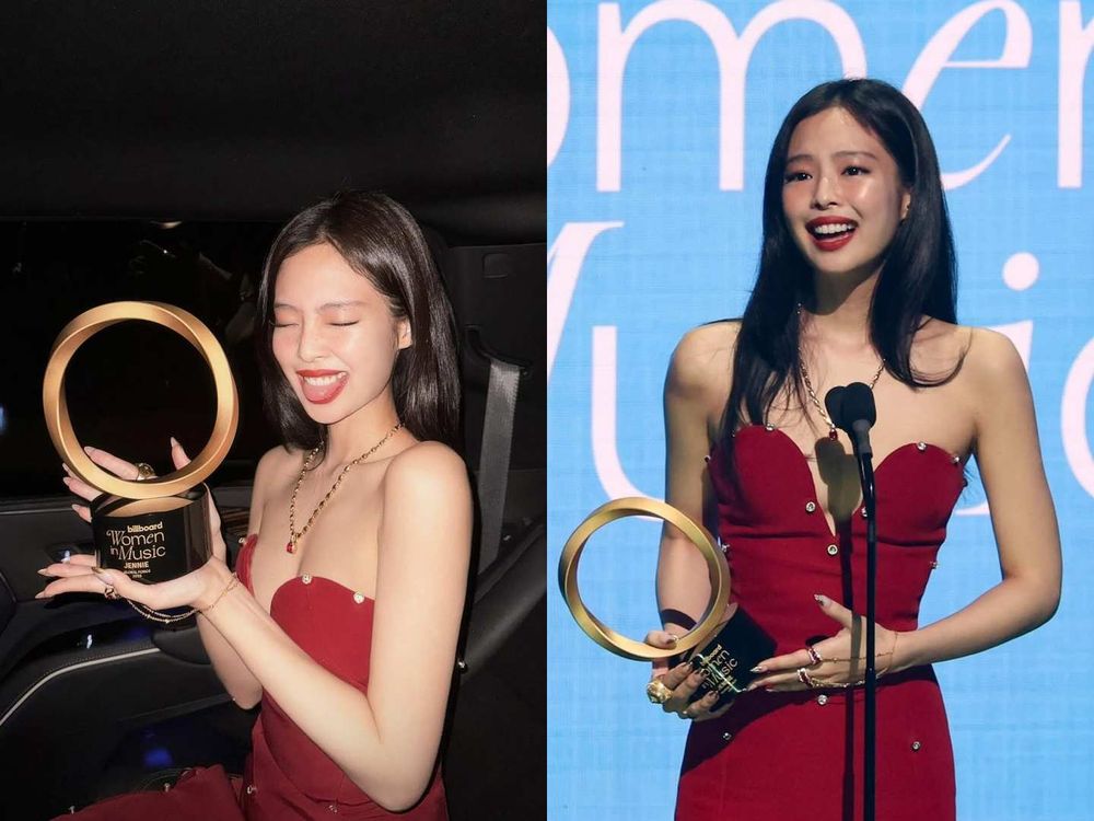 凌駕於紅色的女人！Jennie「美胸禮服＋大紅唇」征服Billboard頒獎典禮、芭比身材秒殺全場！-5