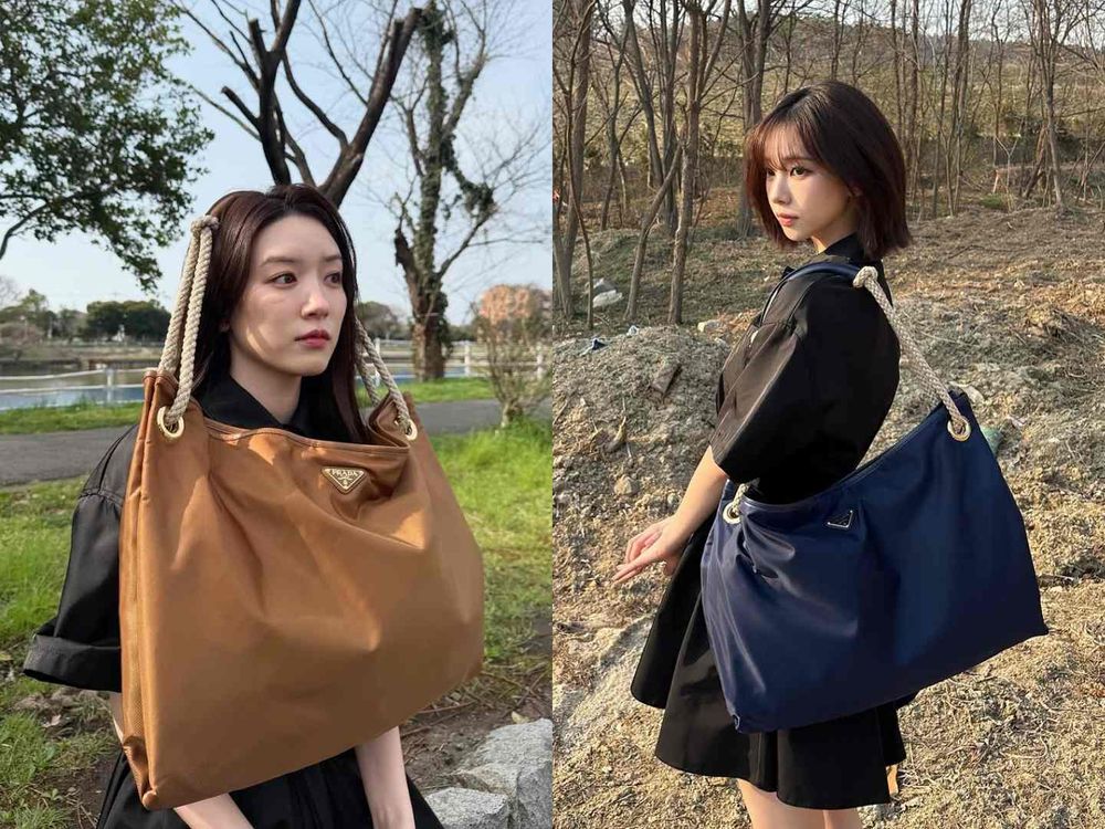 PRADA兩大爆款預測！最新「抽繩尼龍包、櫻花粉薄底鞋」Karina、Sana撞包也要揹！-11