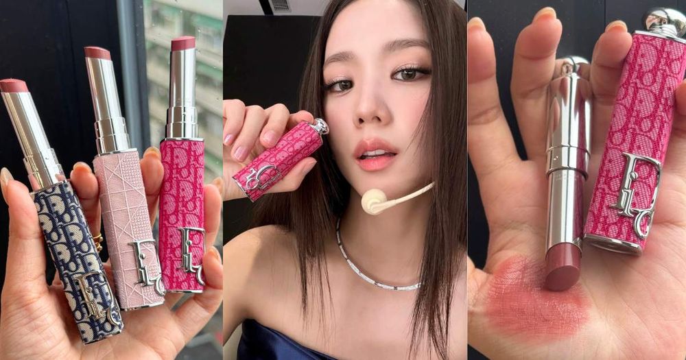 JISOO狂推精品唇膏！DIOR迪奧癮誘唇膏全新「釉光玫瑰裸色」上線，緹花、藤格紋唇膏殼太美，必須收編！-1