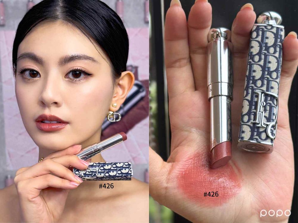 JISOO狂推精品唇膏！DIOR迪奧癮誘唇膏全新「釉光玫瑰裸色」上線，緹花、藤格紋唇膏殼太美，必須收編！-6