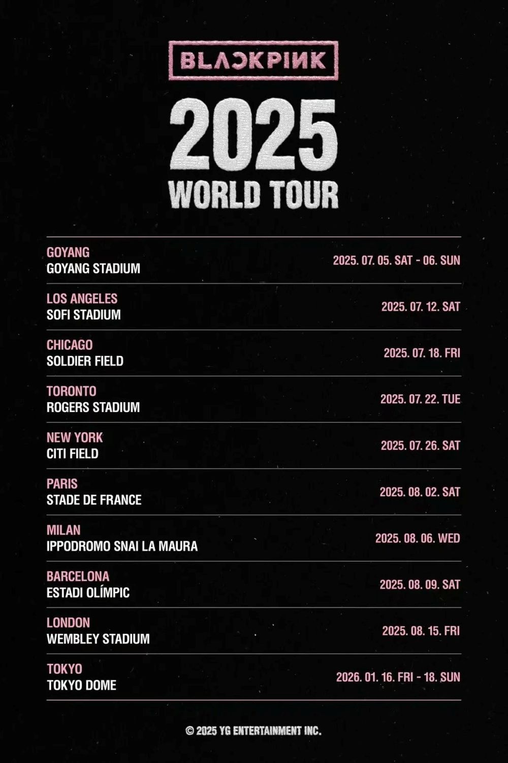 世界女團BLACKPINK 2025世界巡迴演唱會開跑！5月完整體回歸日程曝光，暌違兩年全員再度合體！-3