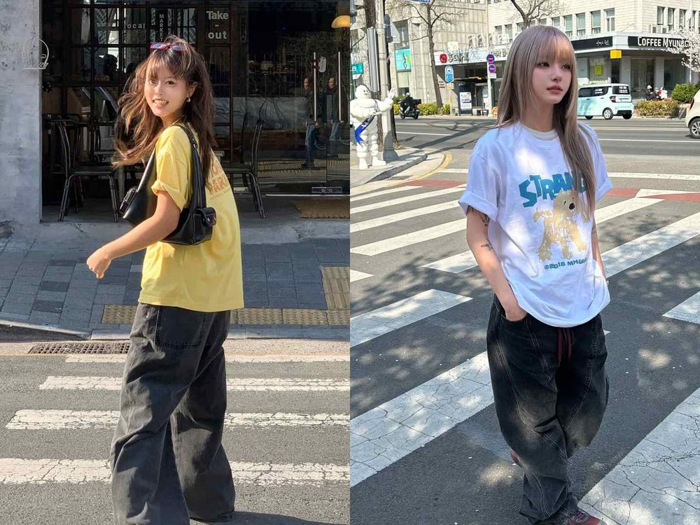 韓女都這樣穿！2025七大「春夏T恤穿搭」方法！外套綁腰間、選對版型一秒擺脫俗氣感！-4