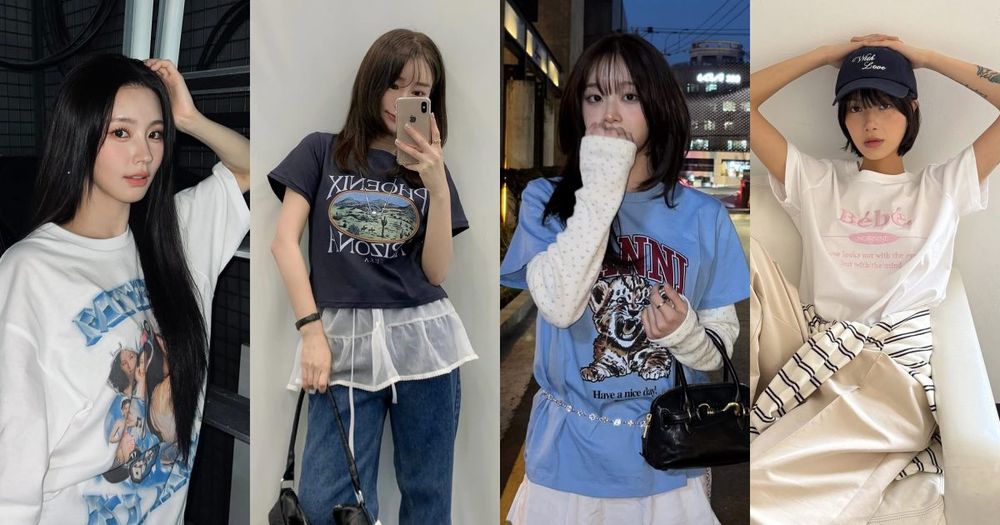 韓女都這樣穿！2025七大「春夏T恤穿搭」方法！外套綁腰間、選對版型一秒擺脫俗氣感！-1