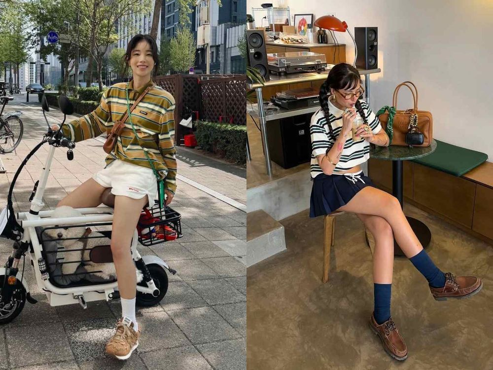 路上韓女都這樣穿！2025春夏「MIU系穿搭」6大重點！條紋上衣、花苞裙是衣櫃標配！-9