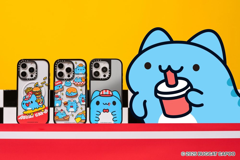 藍色小怪物攻佔CASETiFY！百萬IP貓貓蟲咖波聯名「美式漢堡餐廳主題」萌力全開！-8