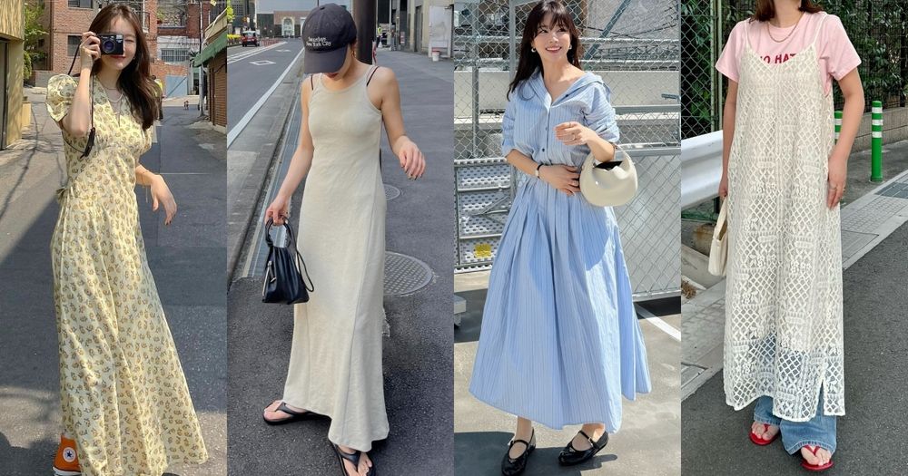 懶人必備！解鎖夏天「長洋裝穿搭」5大公式！降溫又防曬、碎花洋裝韓星人手一件！-1