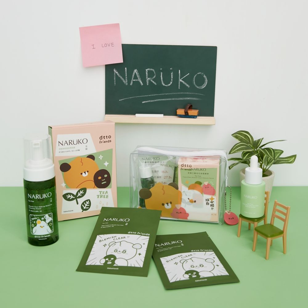 夏日抗痘保養推薦！NARUKO「茶樹黑面膜、洗卸慕斯」換上dtto friends限量包裝，聯名贈品只送不賣、快把握！-2