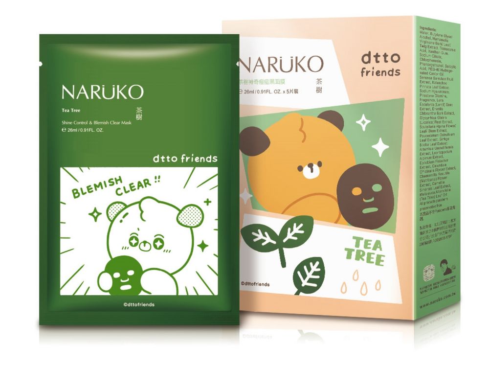 夏日抗痘保養推薦！NARUKO「茶樹黑面膜、洗卸慕斯」換上dtto friends限量包裝，聯名贈品只送不賣、快把握！-5