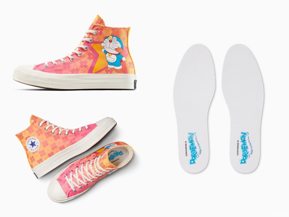 滿滿童年回憶！CONVERSE驚喜聯名《哆啦A夢》！「潑墨Chuck 70＋機器貓」細節太可愛！-4
