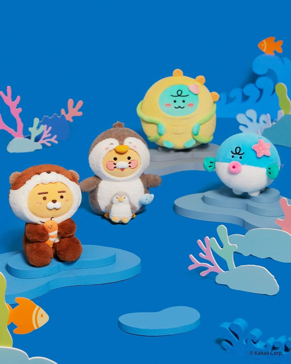 Kakao Friends海洋生物系列開賣！「海龜春植絨毛吊飾、海獺萊恩玩偶」可愛到韓妞都想全部掃貨！-11