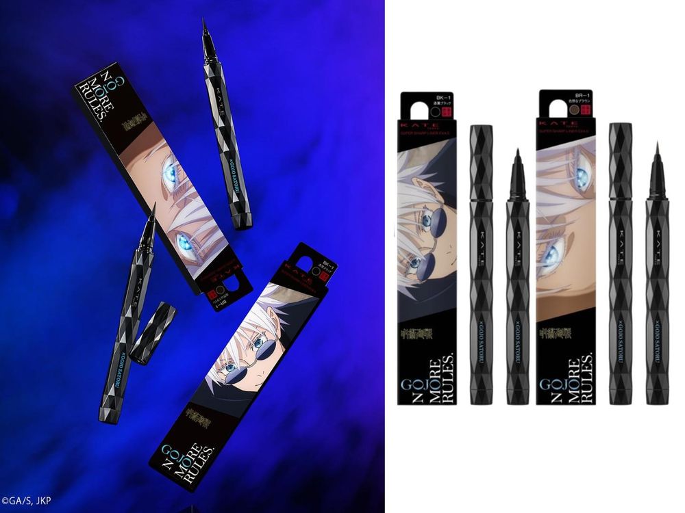 KATE《咒術迴戰》最強聯名！五條悟變身美妝代言人，三色眉粉、眼線液筆換成神秘咒術包裝，快收藏老公的迷人藍眼睛！-8