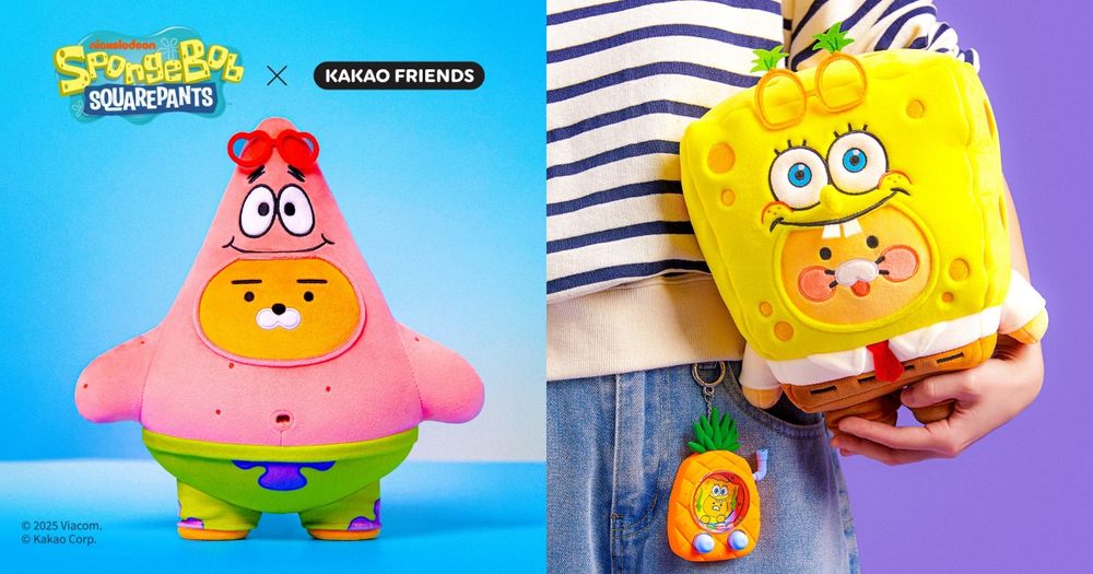 Kakao Friends跟海綿寶寶聯名了！超搞笑「派大星萊恩絨毛玩偶、大鳳梨春植鑰匙圈」全都太欠買！-1