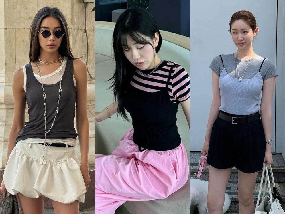 韓女夏天最愛四招「背心外穿」法則！疊搭撞色吊帶、繞脖背心...內行辣妹都這樣穿！-10