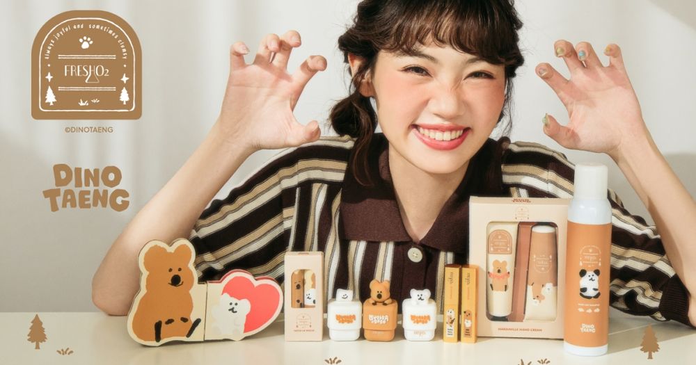 FreshO2 X DINOTAENG「呆萌町聯名系列」登場！矮袋鼠13款可愛爆擊彩妝周邊限量發售，399元起開搶！-16