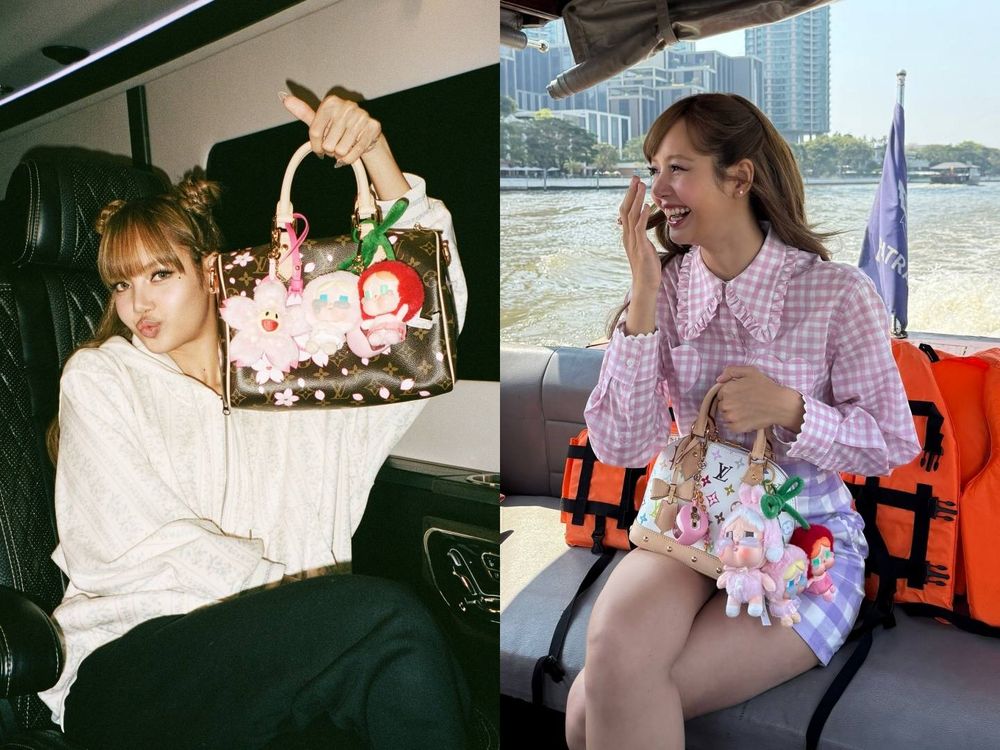女愛豆都失守！韓星私藏「泡泡瑪特吊飾」3大包包掛法！Lisa哭娃排排站太可愛！-6