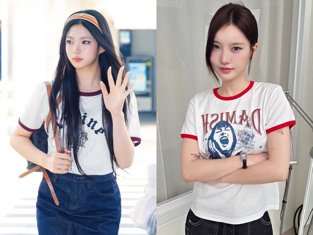 白T退位！今夏最夯「滾邊T恤」穿搭法則！印花款一穿年輕好幾歲、韓妞最愛搭配工裝褲！-3