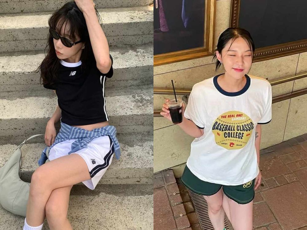 白T退位！今夏最夯「滾邊T恤」穿搭法則！印花款一穿年輕好幾歲、韓妞最愛搭配工裝褲！-7