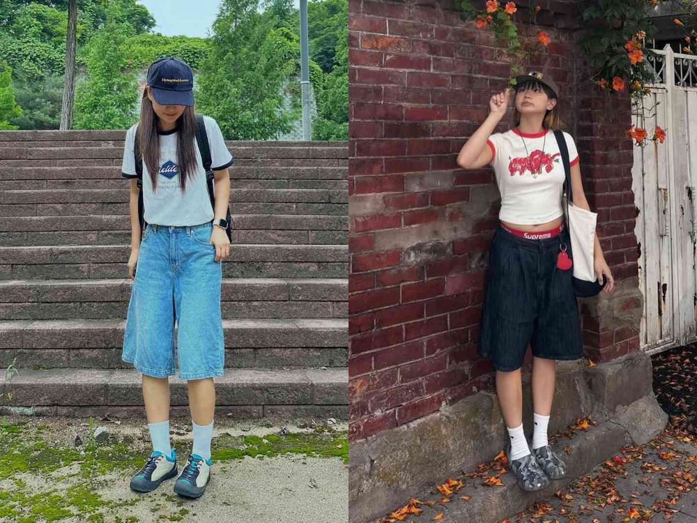 白T退位！今夏最夯「滾邊T恤」穿搭法則！印花款一穿年輕好幾歲、韓妞最愛搭配工裝褲！-8