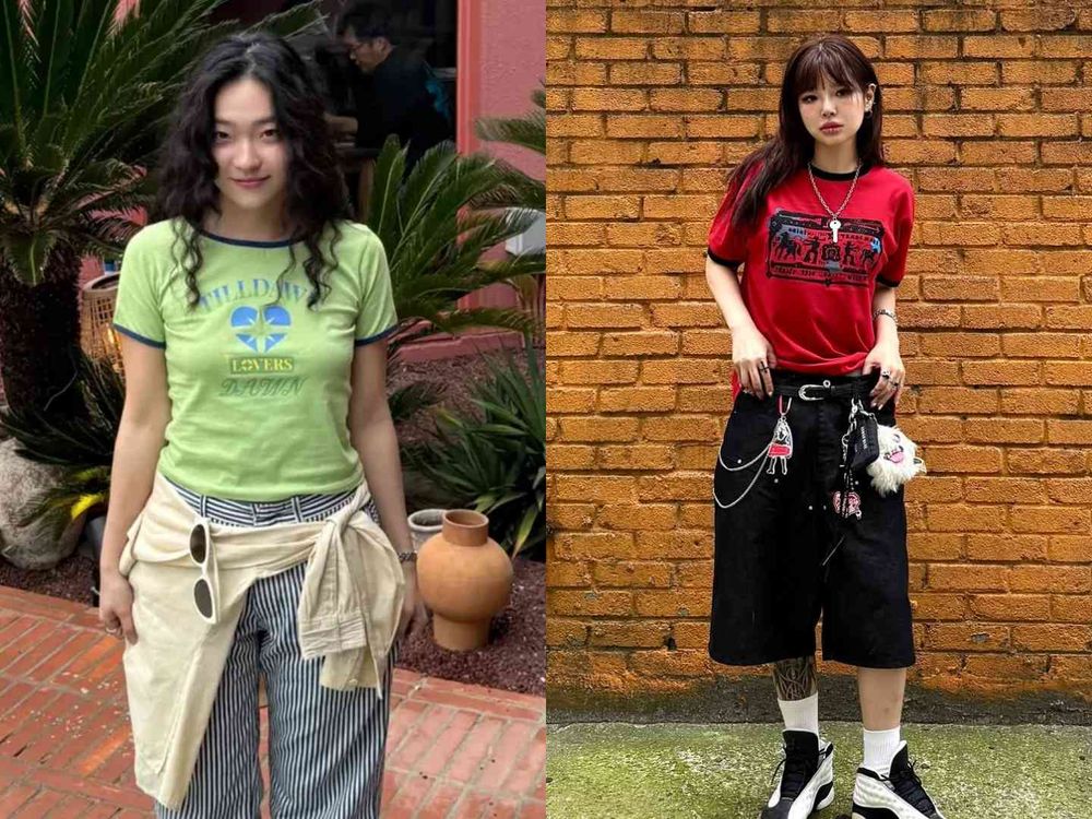 白T退位！今夏最夯「滾邊T恤」穿搭法則！印花款一穿年輕好幾歲、韓妞最愛搭配工裝褲！-9