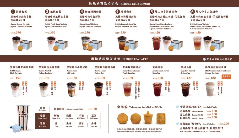 桃園機場也喝得到可不可了！爆療癒「黑糖珍珠茉桃紅拿鐵、奶酥金蒔燒」機場限定必點菜單一次看！-12
