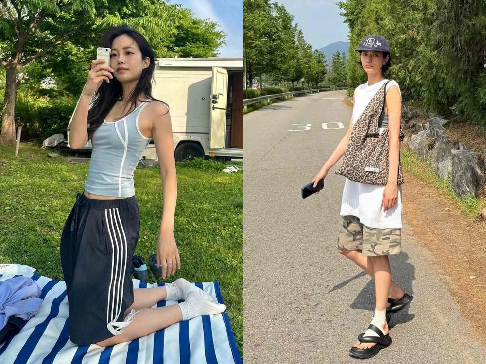 夏天熱到穿不住長褲！韓妞今年最愛「五分褲穿搭」解析！搭配背心、腰帶千禧風爆棚！-5