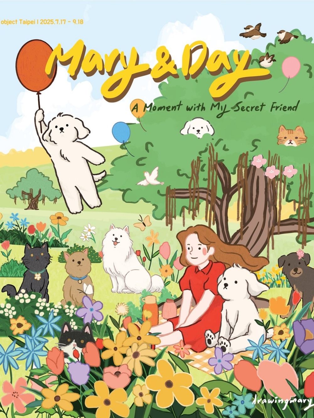 韓國療癒系畫家drawingmary首度來台展出！夢幻花園+呆萌狗狗插畫太好拍、打卡再送Q翻小貼紙！-7